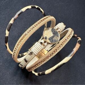 Leopard Print layered bracelet